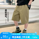 左西男童短褲夏季2025新款夏裝中褲兒童五分褲大童運(yùn)動褲 卡其色 150