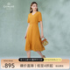 喬萬(wàn)尼真絲連衣裙商場(chǎng)同款2025夏季新款高端氣質(zhì)長(zhǎng)裙EI2E789 治愈黃 M
