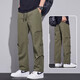 涉影美式夏季褲子男薄款冰絲休閑褲透氣速干工裝褲男運動(dòng)直筒寬松闊腿 綠色 L （100-120斤）