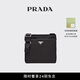PRADA/普拉達(dá)【禮物】Re-Nylon和Saffiano牛皮革單肩包 黑色-新版