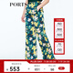 PORTS寶姿 新品 女裝優(yōu)雅高腰直筒印花闊腿褲LN8P104HPP060 墨玉綠印花 XS (2)