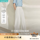 茵曼章若楠同款|法式皺感寬松闊腿褲夏季女裝通勤高腰長褲 珍珠白 M