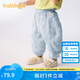 巴拉巴拉寶寶褲子?jì)雰悍牢醚澞信L(zhǎng)褲2025夏季薄款舒適透氣208225108204