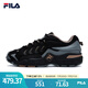 FILA 斐樂男鞋官方掠奪者復(fù)古跑鞋 2022春夏季潮流透氣運動鞋 黑色/中灰-BG 42