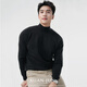 軒峻半高領(lǐng)毛衣男士羊毛毛衫保暖打底針織衫加厚內搭長(cháng)袖毛線(xiàn)衣秋冬季 黑色 半高領(lǐng) L