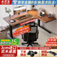 木藝生轉(zhuǎn)角雙電機(jī)電動(dòng)升降電腦桌家用辦公雙人L型桌子工作臺(tái)拐角書(shū)桌 【雙電機(jī)】整板右拐角胡桃色 1.4*1.1M(升級(jí)加強(qiáng)版收納橫梁)