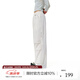 FPA戶(hù)外涼感防水長(cháng)褲子 夏季運動(dòng)寬松直筒拉鏈透氣設計感傘兵褲男女 米白色 L