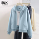 班尼路（Baleno）S&K插肩袖連帽開(kāi)衫衛衣女2026春秋季新款小個(gè)子上衣寬松短款外套
