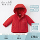 戴維貝拉（DAVE＆BELLA）加厚保暖連帽女童棉服男童棉衣外套兒童冬裝幼兒小童冬天外出棉襖 紅色DB16285 110 cm（建議身高100-110cm）