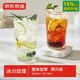 京東京造 冰川杯 玻璃泡茶水分離咖啡牛奶杯【加厚大容量】380ml兩只裝