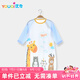優(yōu)奇夏天寶寶睡袍睡衣夏季超薄款嬰兒空調(diào)服兒童家居服長(zhǎng)袖連體衣夏裝