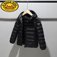 G.DUCKKIDS兒童輕薄羽絨棉服2023新款4-15歲男童女童中長款寶寶加厚外套 黑色 160 cm160建議身高150- 11-12歲