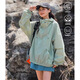 鉑吶苓防曬衣騎行露營(yíng)女夏季2025新款輕薄透氣寬松百搭潮流連帽上衣 連帽防曬服【綠色】 M 90-100斤