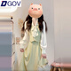 DGOV法式絕美長(zhǎng)袖連衣裙子女2025夏季新款假兩件溫柔多巴胺氣質(zhì)長(zhǎng)裙 黃綠色長(zhǎng)裙 S 40/45kg
