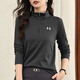 安德瑪（Under Armour）長(cháng)袖T恤女 時(shí)尚簡(jiǎn)約寬松舒適透氣立領(lǐng)打底衫 深灰 M