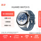 HUAWEI WATCH 5 46mm 基礎款 不銹鋼表殼 星河藍 素皮復合表帶首創(chuàng  )X-TAP智感窗鴻蒙AI腕上小藝eSIM通信