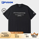 FILA FUSION斐樂(lè)男裝針織短袖衫2025夏季新款時(shí)尚休閑純棉基礎(chǔ)T恤 正黑色-BK L 175/96A/L