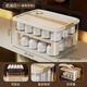 防塵透明茶具收納盒帶蓋 公道杯蓋碗茶壺茶杯置物架整理箱配件 奶白色/雙層分隔款 【防塵瀝水/提手設計】