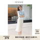 JESSIE氣質(zhì)佰搭純色松緊腰A字雪紡半身裙夏新款 杏色 M