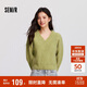 森馬（Semir）毛衣女冬季短款含羊毛破洞V領(lǐng)毛衫辣妹個(gè)性ins小個(gè)子101724107032