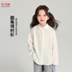 布丁哈魯女童簡約舒適百搭襯衫2025春秋新款中大童時(shí)尚休閑透氣長袖襯衫潮