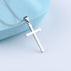 彩萊婭雙面十字架項鏈男潮嘻哈鈦鋼不掉色吊墜男女衛衣鏈情侶項鏈配飾品 雙面十字架項鏈 銀色60cm