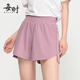 每時(shí)女裝夏季休閑褲女松緊腰透氣智冷速干褲運動(dòng)短褲子女2056粉L