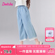 笛莎（DEESHA）童裝兒童褲子女童牛仔褲2025夏季新款中大童優(yōu)雅花邊闊腿褲 牛仔蘭 150
