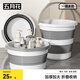 五月花折疊水桶泡腳桶12L便攜收納大容量加厚車(chē)載儲水桶釣魚(yú)桶手提式