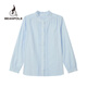 beanpole【新品】濱波2025早秋女士?jī)?yōu)雅氣質(zhì)時(shí)尚木耳邊領(lǐng)長(zhǎng)袖襯衫 天藍(lán)色 S 160/84A