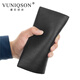VUNIQSON品牌男士錢(qián)包長(cháng)款真皮超薄手包2020新款青年軟皮潮學(xué)生羊皮皮夾韓時(shí)尚潮流簡(jiǎn)約男 黑色