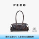 PECO989小丑保齡球包植鞣皮油蠟長(zhǎng)柄手拎腋下包法棍超火波士頓包 玳瑁色頭層半樹(shù)膏小?，F(xiàn)貨