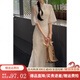 斐莉玥改良版旗袍中國(guó)風(fēng)蝕骨復(fù)古高雅少女中長(zhǎng)款氣質(zhì)連衣裙 香檳色-旗袍[提花+繡花]雙層 M