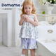 DOMIAMIA兒童家居服兩件套吊帶睡衣公主裙中大童衣服春夏套裝 朔月花柱 100