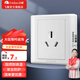 飛雕（FEIDIAO）家用開關插座面板五孔暗裝插座86型空調三孔插USB網(wǎng)絡電視插A3白 16A三孔插