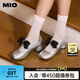 MIO米奧瑪麗珍圓頭蝴蝶結(jié)2025秋季新款洛麗塔甜美高跟單鞋女鞋 銀色 36 (230mm)