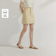 茵曼法式高腰牛仔短裙夏季女裝百搭休閑簡(jiǎn)約顯瘦a字包臀裙 卡其色  M 