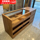 康浪服裝店中島桌展示臺邊柜收納柜烤漆裝飾柜擺件展臺陳列展示桌定制 120*60*90胡桃色