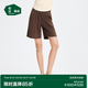 松山棉店【商場(chǎng)同款】薄荷天絲莫代爾睡衣女短袖春秋短袖家居套裝 短褲-咖啡棕 M （推薦95-110斤）