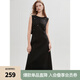 ELLE黑色釘鉆高級感連衣裙女2025夏季新款無袖圓領(lǐng)氣質(zhì)優(yōu)雅背心裙 黑色 M