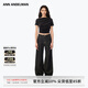 ANN ANDELMAN【胡夏同款】原色牛仔褲女顯瘦顯腿長直筒高腰長褲子 黑色 27