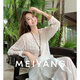 美洋（MEIYANG）雪花長袖T恤 軟糯小雪花 微透編織寬松圓領上衣 白色 M