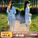 莞町青少年初中生女套裝女大童夏季套裝12-15歲女孩衣服2025年新款 藍(lán)色上衣+褲子 【兩件套】 160 M【建議80-100斤】