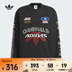 阿迪達斯 （adidas）Originals三葉草男子MOTO GFX T LS M賽車(chē)風(fēng)純棉運動(dòng)寬松長(cháng)袖T恤 KH1199 L