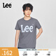 Lee商場同款25新品標(biāo)準(zhǔn)版圓領(lǐng)Logo印花男短袖T恤休閑LMT0104103RX 鐵灰色 2XL