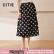 愛特愛（EITIE）時尚優(yōu)雅高腰顯瘦a字波點印花裙百搭半身裙2025夏季新款B2506606 黑20 M (160)