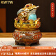 RWTW八方來財銅金蟾擺件客廳辦公室前臺三足金蟬蟾蜍裝飾開業(yè)禮物 大號 八方來財  長21寬21高 29cm