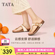 他她（TATA）復(fù)古休閑夾腳拖鞋女鞋氣質(zhì)厚底涼鞋2025夏季新款7GN02BT5 米白 37