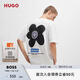 HUGO【100%棉 男女同款】 男士夏季藝術圖案裝飾棉質平紋針織 T 恤 100-白色 L
