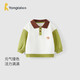 童泰（TONGTAI）寶寶衛(wèi)衣春秋莫代爾棉兒童衣服男女童女童翻領(lǐng)上衣童裝白綠110cm